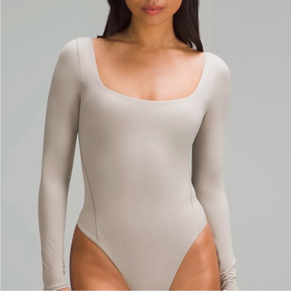 Lululemon Nulu Square Neck Long Sleeve Bodysuit River Stone NWT Size XL